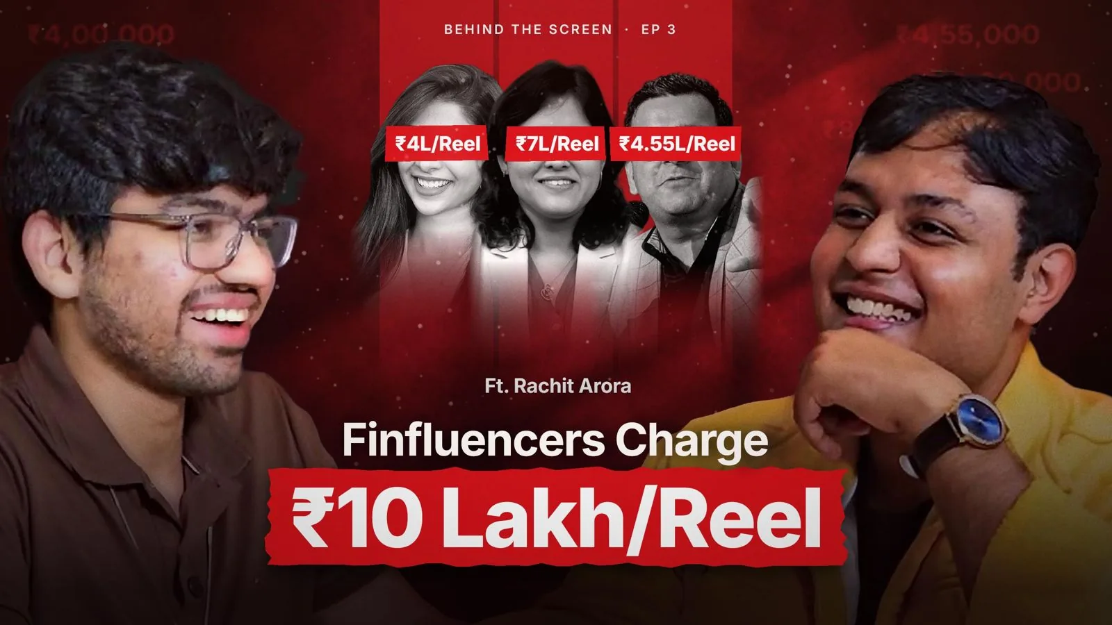 YouTube thumbnail: Finfluencers charge Rs 10 lakh per reel